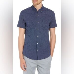 Bonobos Navy Slim Fit Textured Twill Poppy Print Shirt
